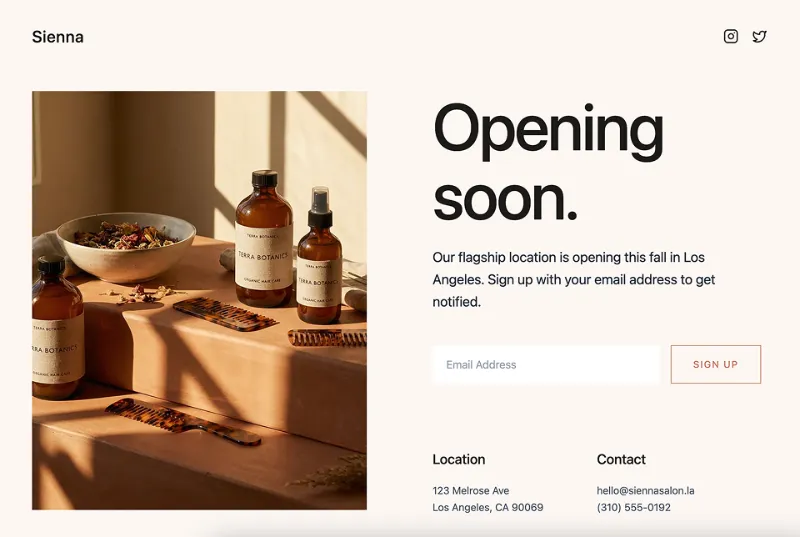 Sienna Salon Opening Soon